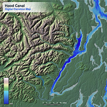 Hood Canal Hillshaded Topography and Bathymetry