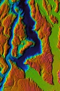 Chromadepth View of S. Sound Bathymetry